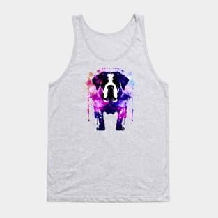 Saint Bernard Watercolor Stencil Tank Top